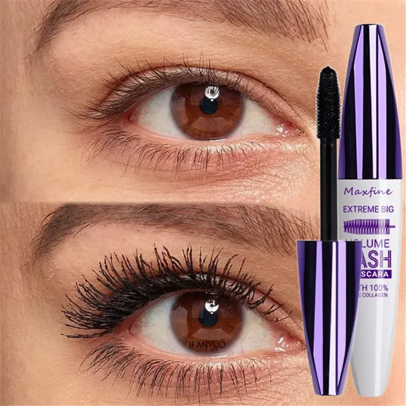 5D Zijdevezel Mascara Paars Blauw Wit Kleurrijk Blijvende Styling Waterdicht Sneldrogend Verlengen Lange Curling Wimper Cosmetica
