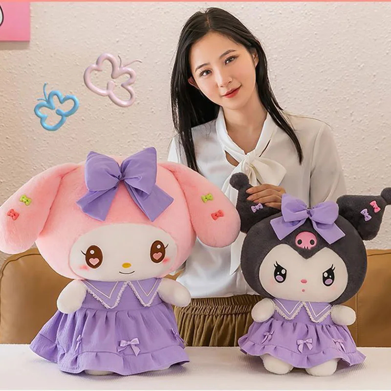 New Sanrio Plush Toy Kawaii Kuromi Plush Stuffed Doll Soft Children\'s Pillow Melody Cute Room Decoration Birthday Gift