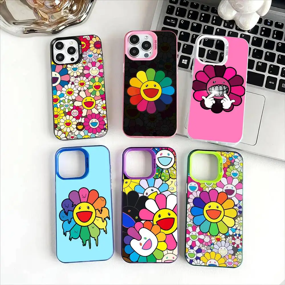 Чехол Artist Murakami T-Takashi для iPhone 17Air 16, 15, 14, 13, 12, 11 Pro Max X XS XR Plus, красочный серебристый чехол для телефона