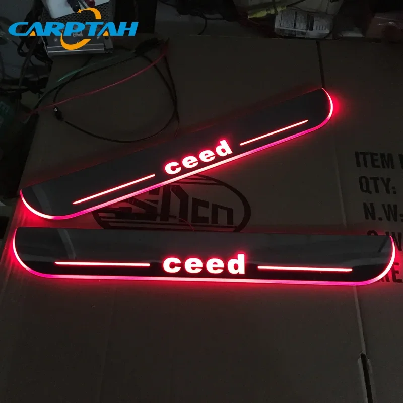 

Car LED Door Sill Scuff Plate For Kia Ceed 2015-2018 Exterior Parts Pathway Moving Welcome Pedal Light