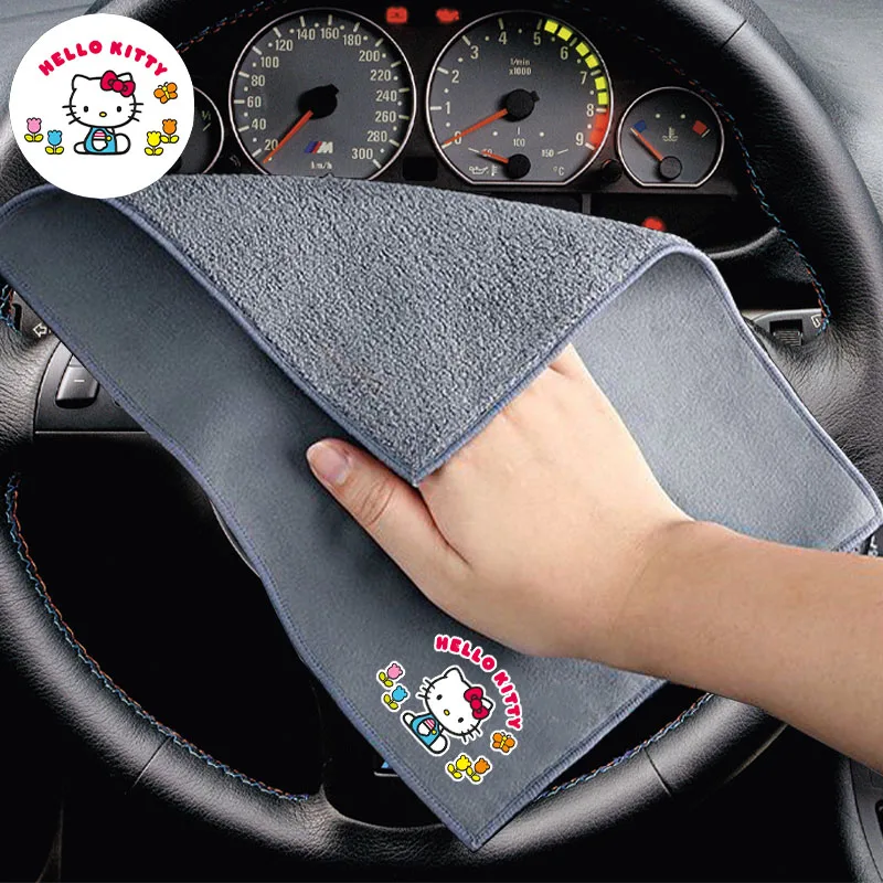 

Sanrio Hello Kitty Car Cleaning Drying Cloth High Water Absorption Car Wash Towel Cartoon Universal Kawaii New