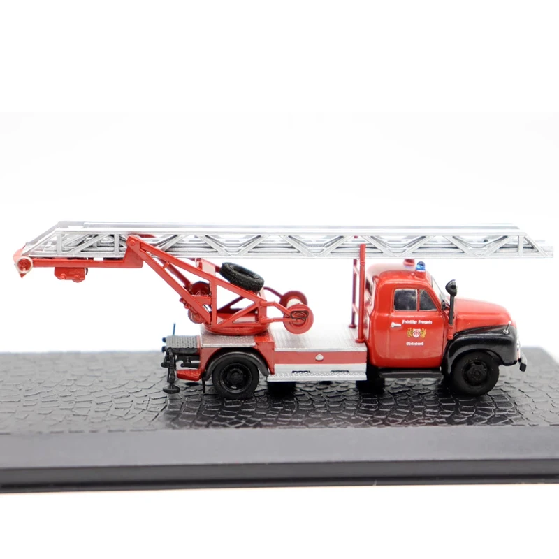 ATLAS Diecast 1/72 Scale Opel Blitz Vintage Fire Truck Fire Ladder Truck Alloy Simulation Car Model Collection Display Toy Gift