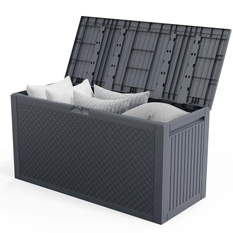

90gal Gray Maze Pattern Plastic Injection Molded Patio Plastic Storage Box
