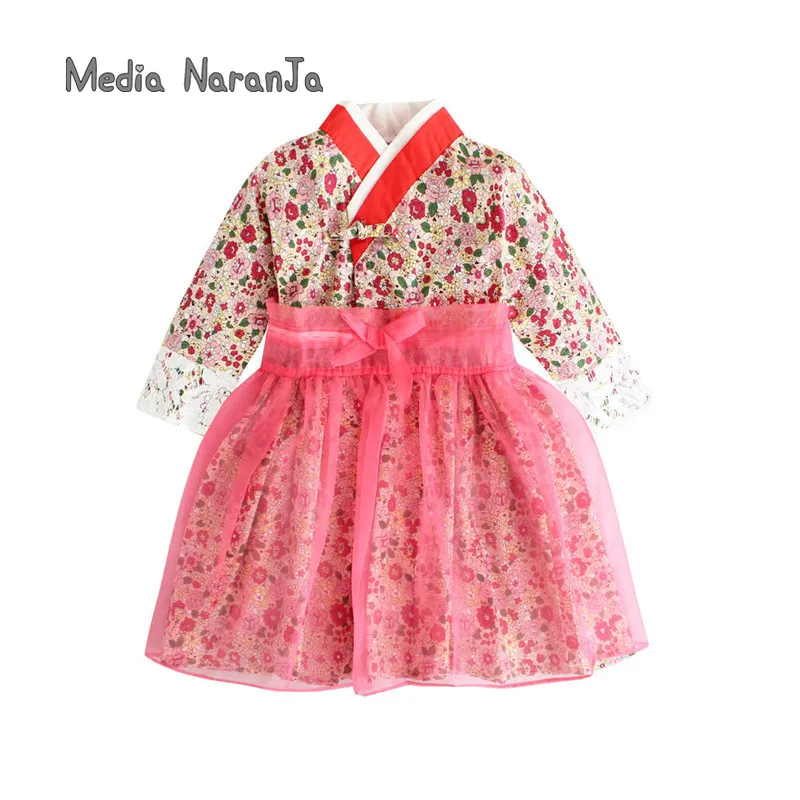 Spring  Summer Korean style Girls Traditional Hanbok Korean Dress Girls Dresses photography outfits