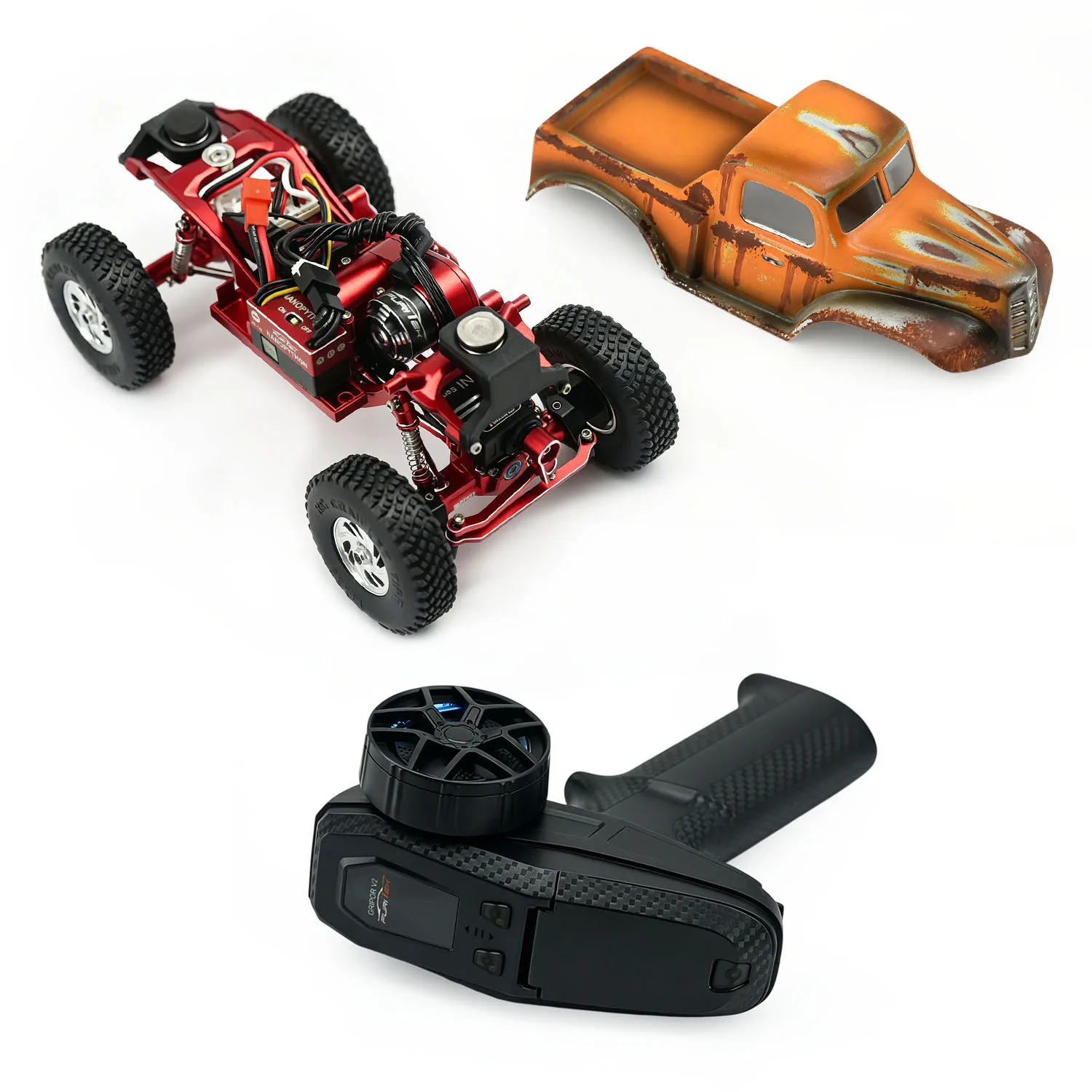 SCX30 Aluminum Full-Metal Chassis Set (including metal frame + Furitek Motor&ESC& Remote Controller&Receiver+Servo+Body)
