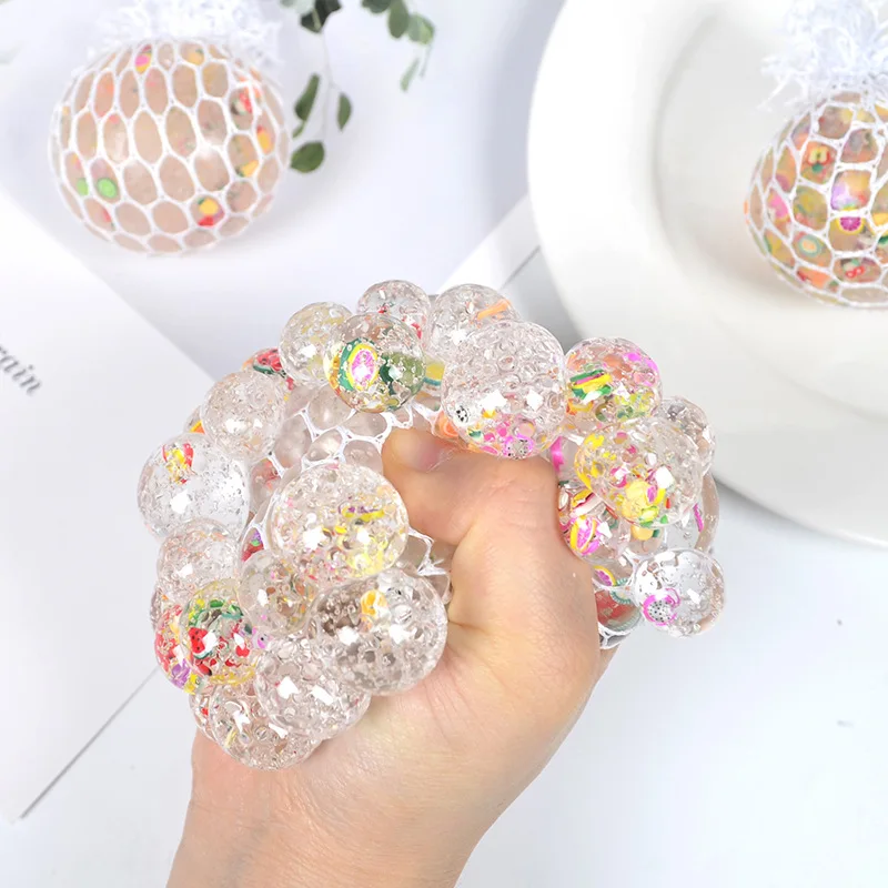 Frucht-Quetschball, Squishy-Ball, 3D-Stressabbau-Sensorikspielzeug für Erwachsene, Anti-Angst-Fidget-Spielzeug, ungiftig, für das Büro