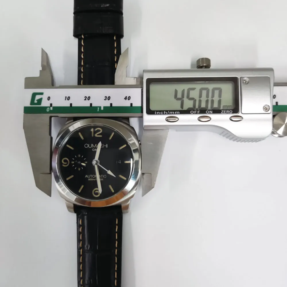 Orologio vintage da 45 mm ST2557 GMT con movimento meccanico automatico, orologio su misura con vetro minerale ad alta resistenza
