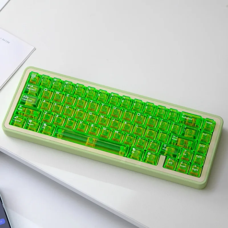 Imagem -04 - Teclado Transparente Cap Grupo Tema Verde Brilhante pc Custom Perfil Cereja Keycap Gaming para Teclado Mecânico 114 Teclas