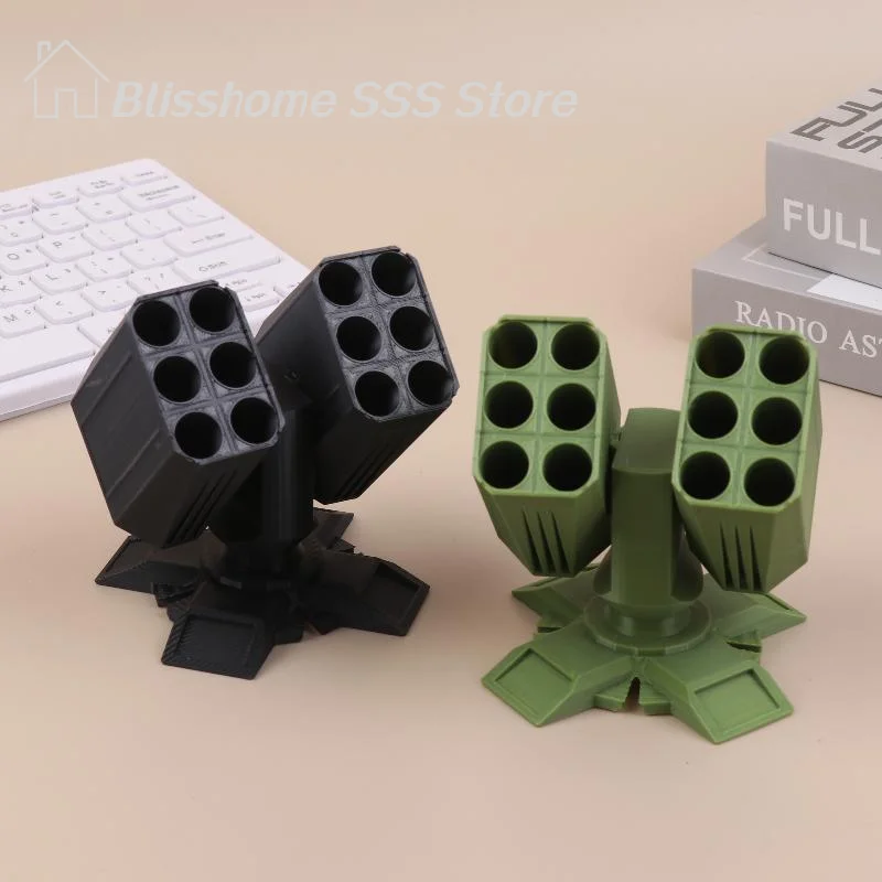 【S】3D Printed Missile Shaped Pen Holder Creative Anti-aircraft Missile Launcher Pen Stand Desktop Organizer Home Office