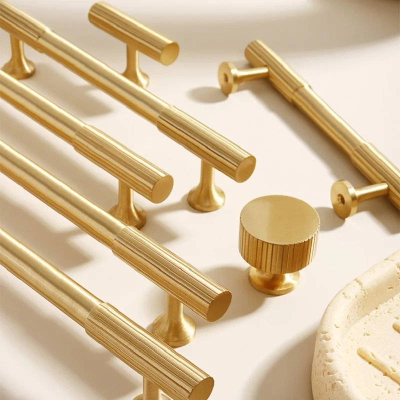 

Light Luxury High-end Wardrobe Gold Matte Silver Handle Furniture Handle Shoe Cabinet Door Cabinet Drawer Brass Copper Handle