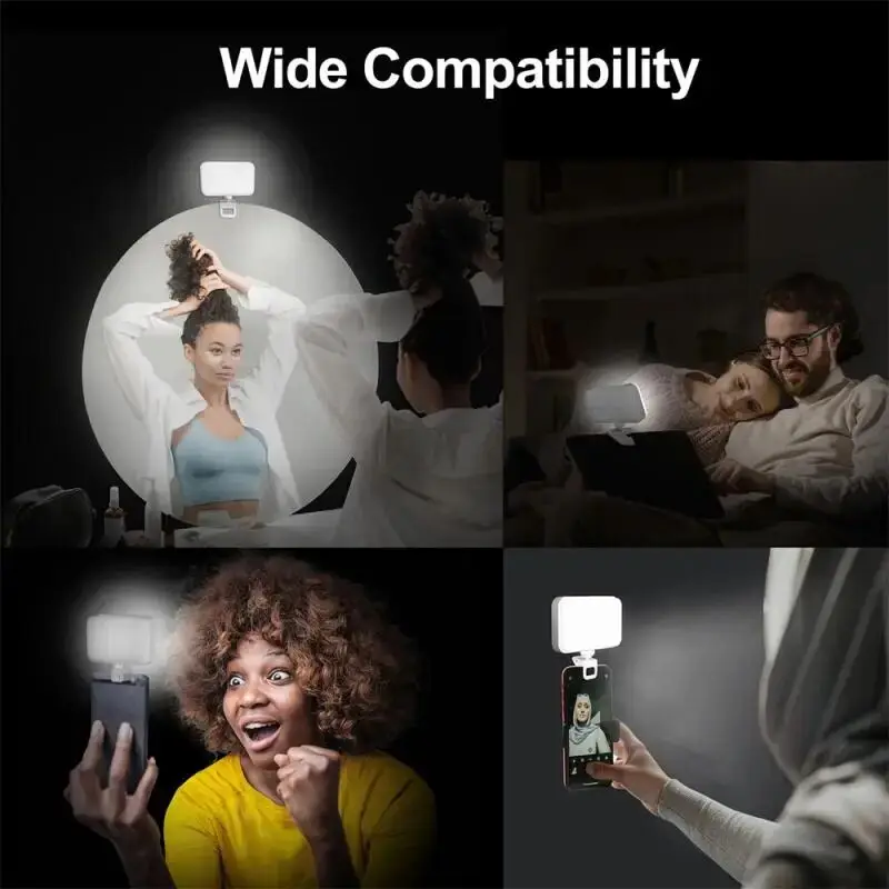 MEUYAG-Lámpara de relleno LED para Selfie, luz recargable con Clip para videoconferencia, 1000Mah, 3 modos de luz para teléfono móvil, tableta y portátil
