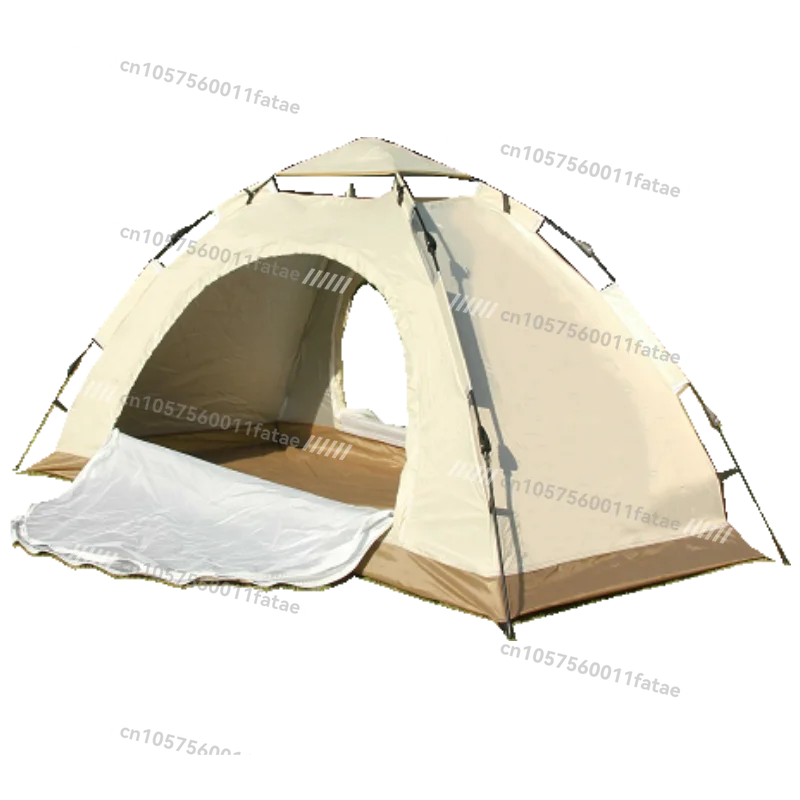 Outdoor Outdoor Camping Beige Thickened Single Double Door Indoor Automatic Quick-opening Folding Travel Leisure Tent