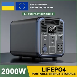 LiFePO4 Mobile Power Bank 220V Peak 2000W Large Capacity Portable Charging Station Outdoor Camping Emergency Energy Storage