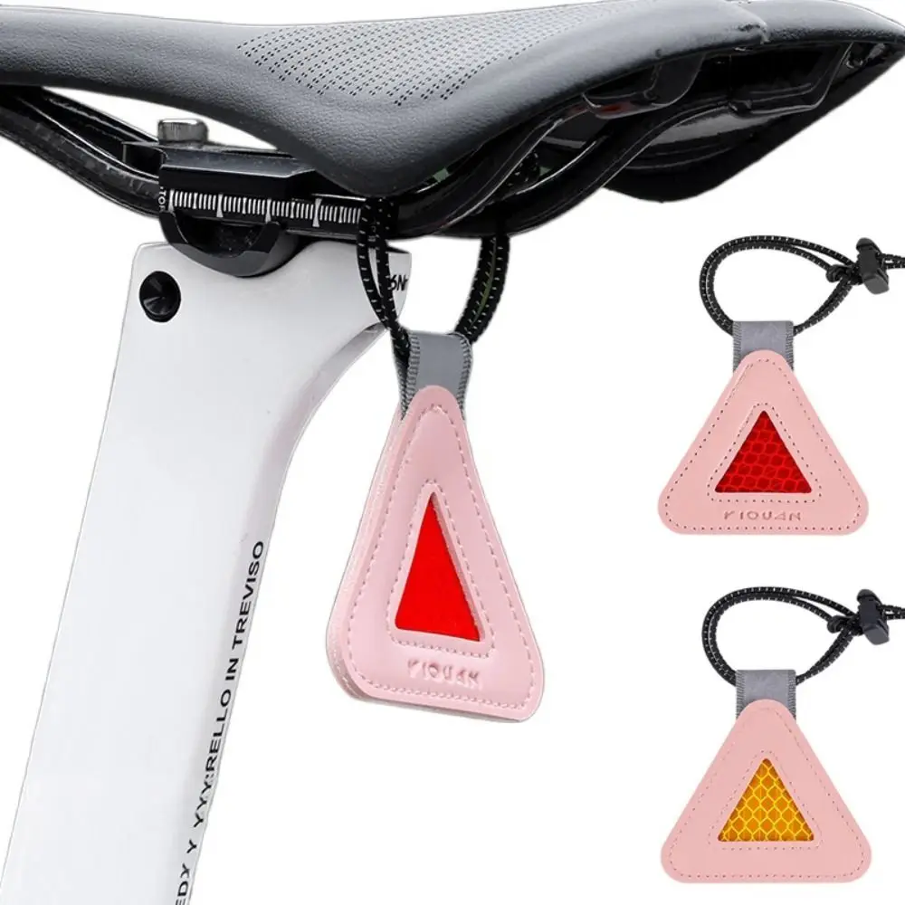 High Brightness Bicycle Reflective Pendant PVC Night Riding Triangle Warning Pad Multifunctional Mini Reflective Triangle Sign