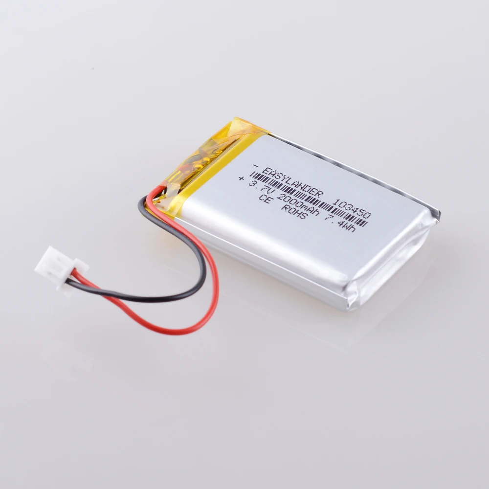 แบตเตอรี่ลิเธียมลิเธียมลิเธียมลิเมอร์ลิเมอร์ลิเมอร์ลิเธียมลิเธียมลิเมอร์ลิเธียมลิเธียมลิเธียมลิเธียมลิเธียมลิเธียม Li-ion ชาร์จได้ XHR-2P 2.54 3.7V 103450 2000mAh V V mAh ชาร์จไฟได้แบตเตอรี่ลิเธียมไอออน