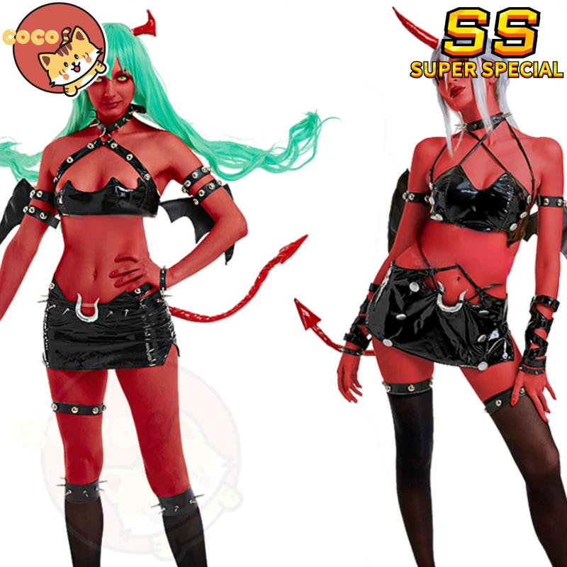 CoCos-SS Anime Panty & Stocking with Garterbelt Scanty & Kneesocks Cosplay Costume Demon Sisters Kneesocks & Scanty Costume