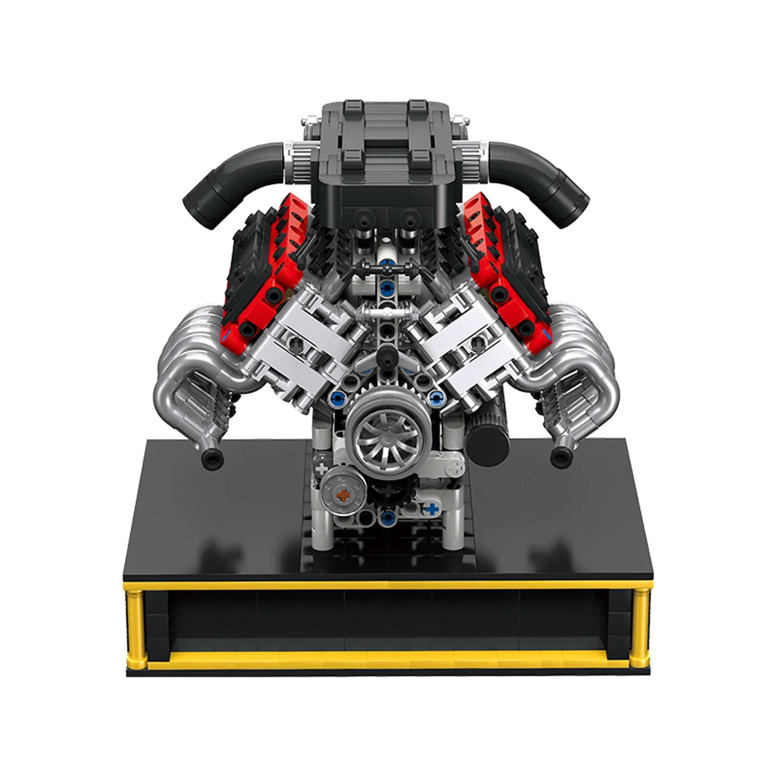 

1079 шт. Модель строительных блоков двигателя V8 - игрушка для сборки гоночного двигателя с движущимися деталями
