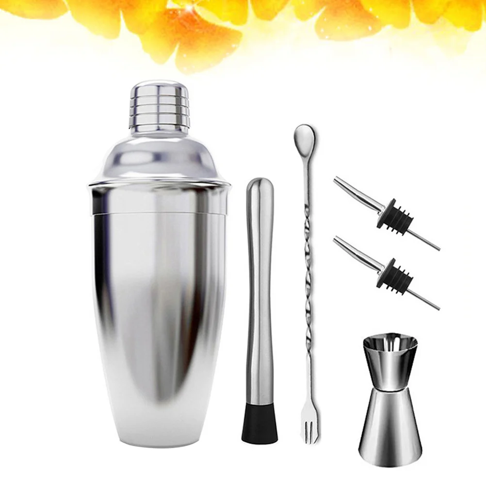 

6Pcs 750Ml Cocktail Shaker Set Stainless Steel Bar Tools for Mixing Drinks At Home Or Party Martini Wine Shaker Kit
