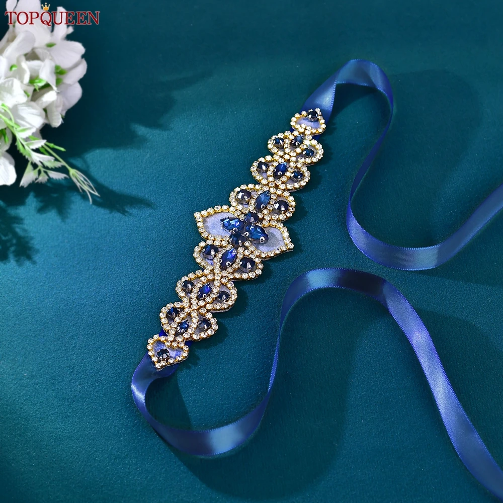 TOPQUEEN Original Design Rhinestone Belt, Wedding Accessories, Bridal Belt, Perfect for Proms and Special Occasions S214