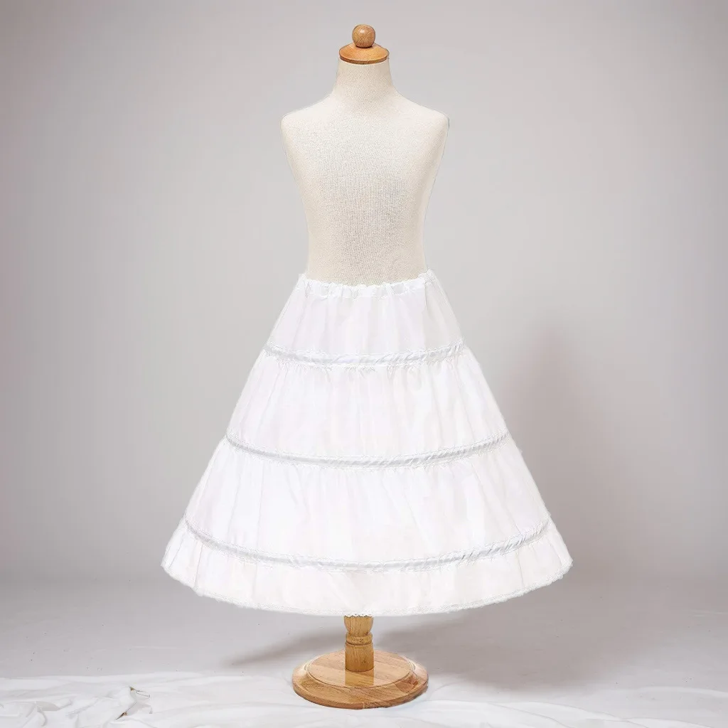Custom Girls Strap Hoop Skirt White Petticoat A Line Puffy Party Dress Petticoat （Not Sold Separately）
