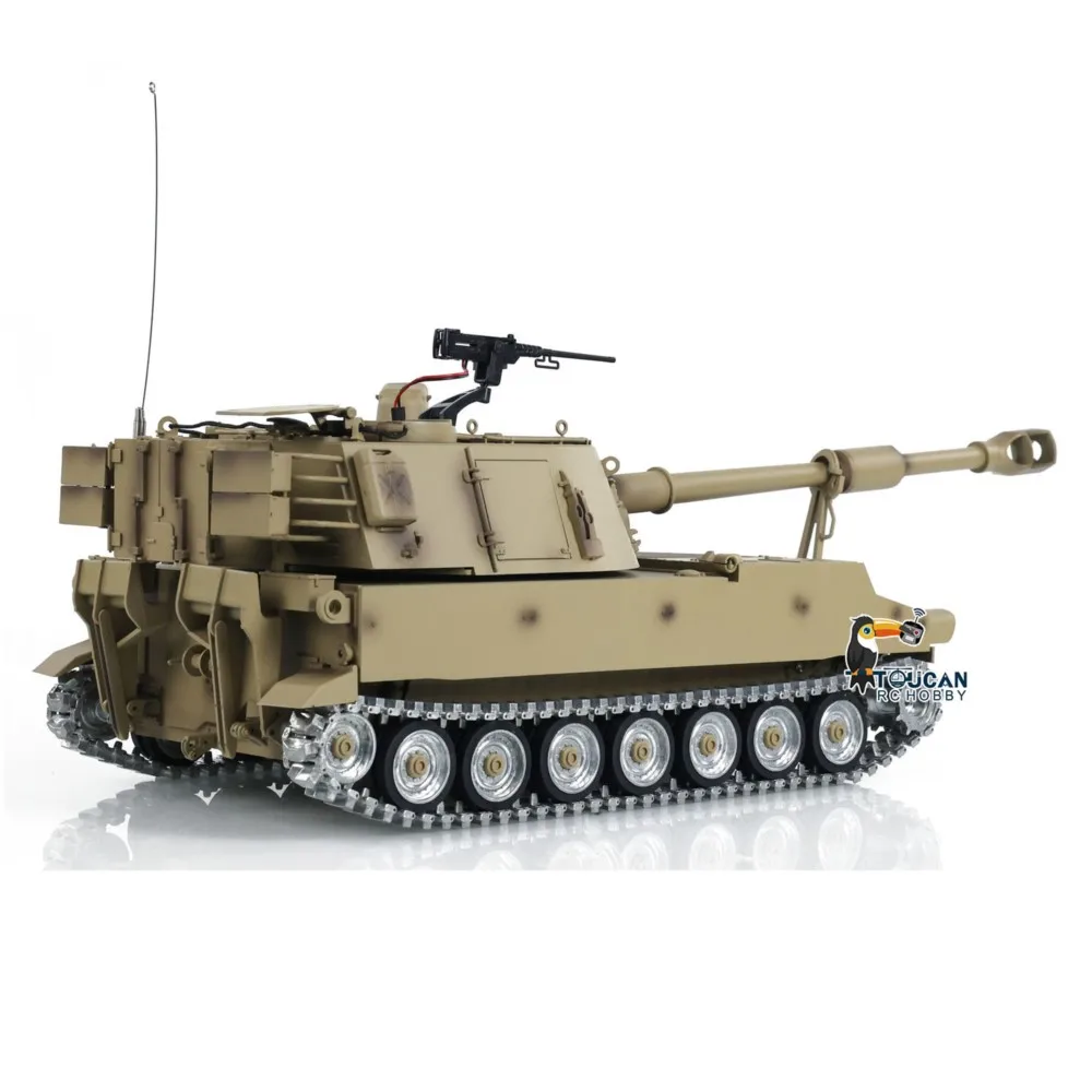 Tongde M109A2 RC 1/16 Military Battle Tank Model Self-propelled Howitze RTR Infantry Fighting Vehicle Light Sound Smoking Toy