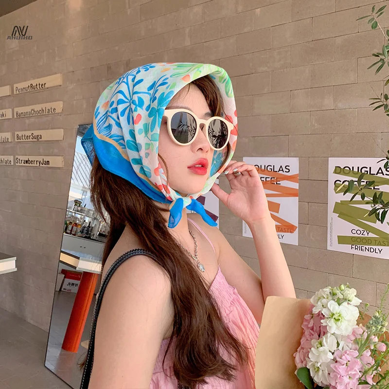 Fashionable And Casual Scarf Women S Artistic Spring Summer Decorative Headscarf