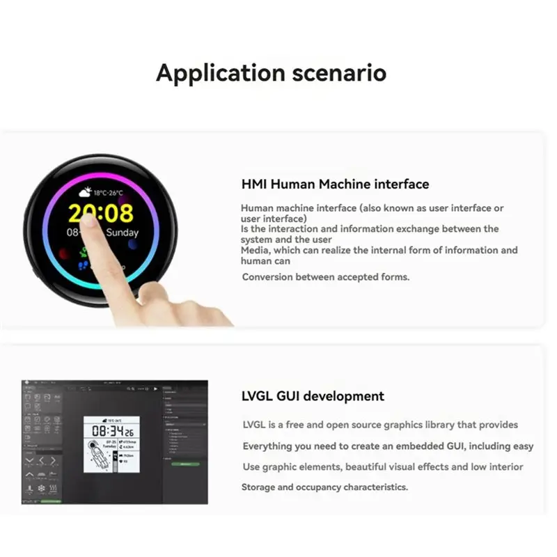 RP2350 1.43Inch AMOLED Touchscreen Development Board 466X 466 Built-In 6-Axis Sensor For HMI LVGL