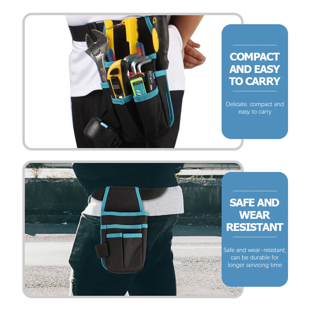 

Black Oxford Cloth Tool Belt Carpenter Toolkit Repair Storage Pouch Multi Pocket Utility Waist Bag Suspenders Electrical Garden