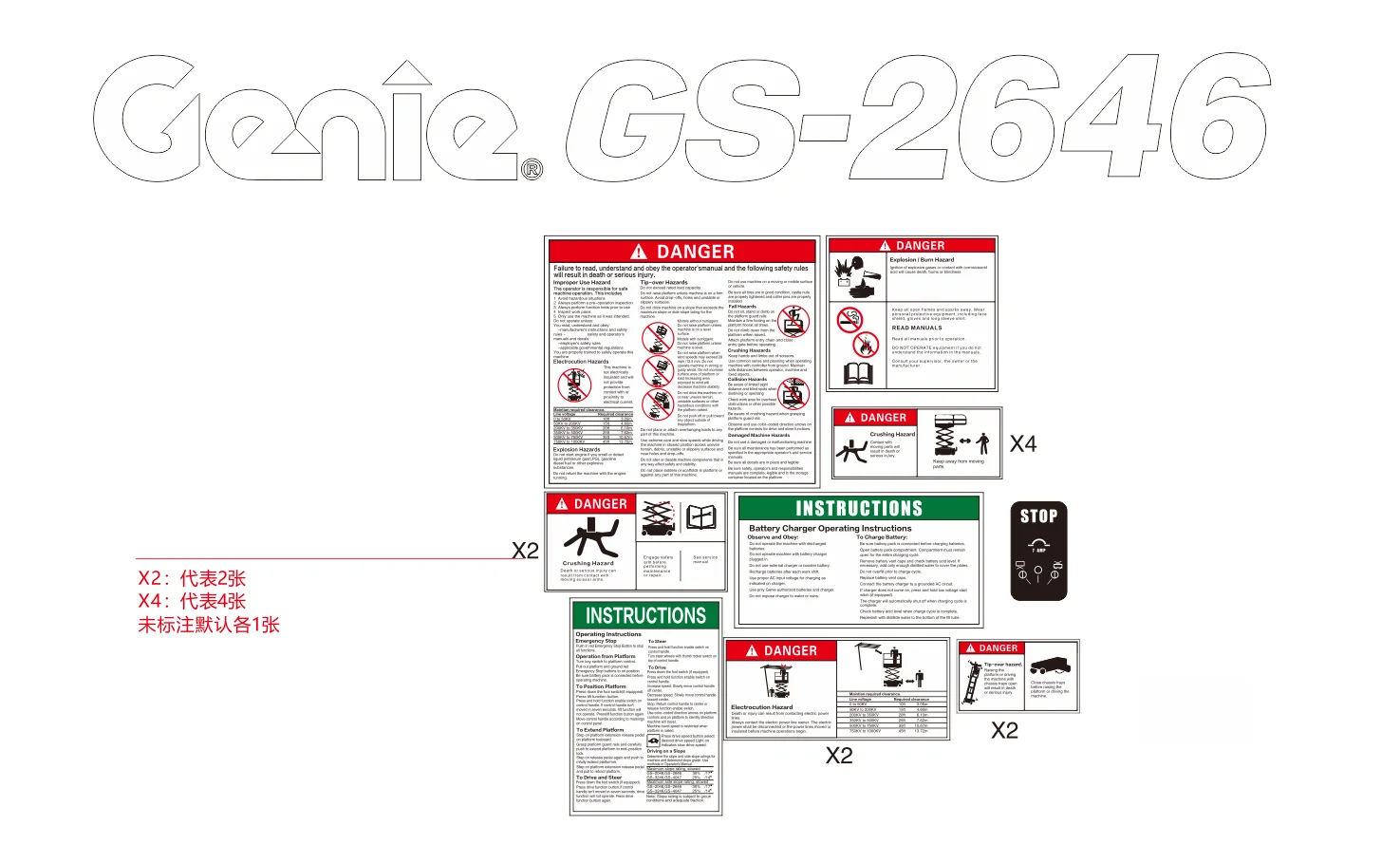 Genie GS-2646 Scissor Lift Decal Kit – The Most Complete Aftermarket Kit