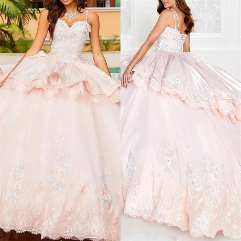 Kralen Vestidos De 15 Quinceañera Quinceanera Jurk 2023 Borduurwerk Cocktail Jurken Vestidos De Baile Glitter Tule Baljurk