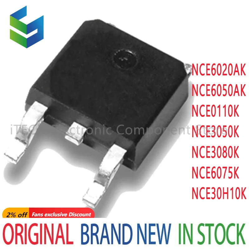 5PCS N-Channel MOS Tube NCE6020AK NCE6050AK NCE0110K NCE3050K NCE3080K NCE6075K NCE30H10K TO-252