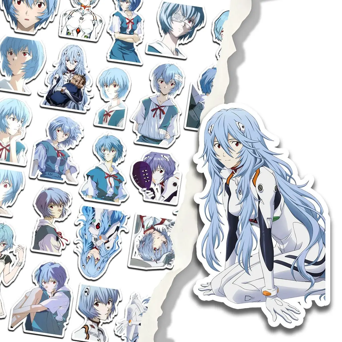 EVA Neon Genesis Evangelion Ayanami Rei Waterproof Stickers Cute Anime DIY Laptop Notebook Phone Decor Sticker Collection Gift
