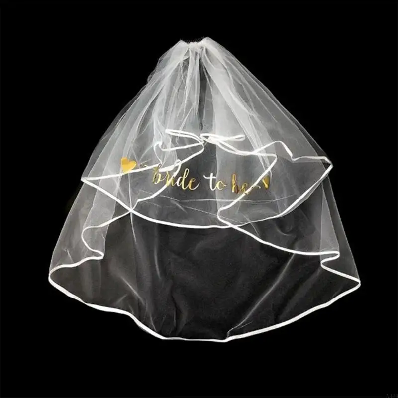 

Bride Veil Wedding Veil Bride To- Be Veil Bridal Shower Veil Bachelorette Party Veil with Comb Short Wedding Veil