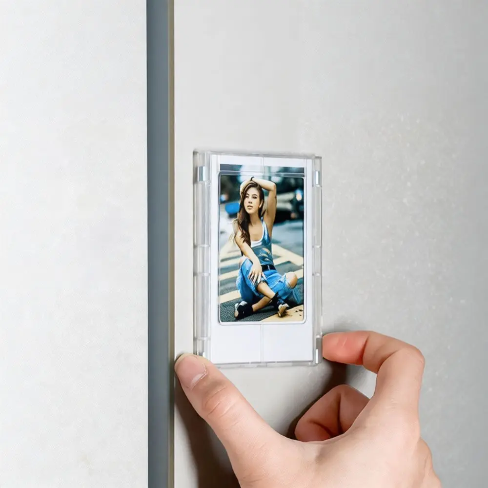 3 Inch Magnetic Photo Frame For Instax Picture Holder Fridge Magnet Decorative Desk Stand Home Office Aesthetic Storage