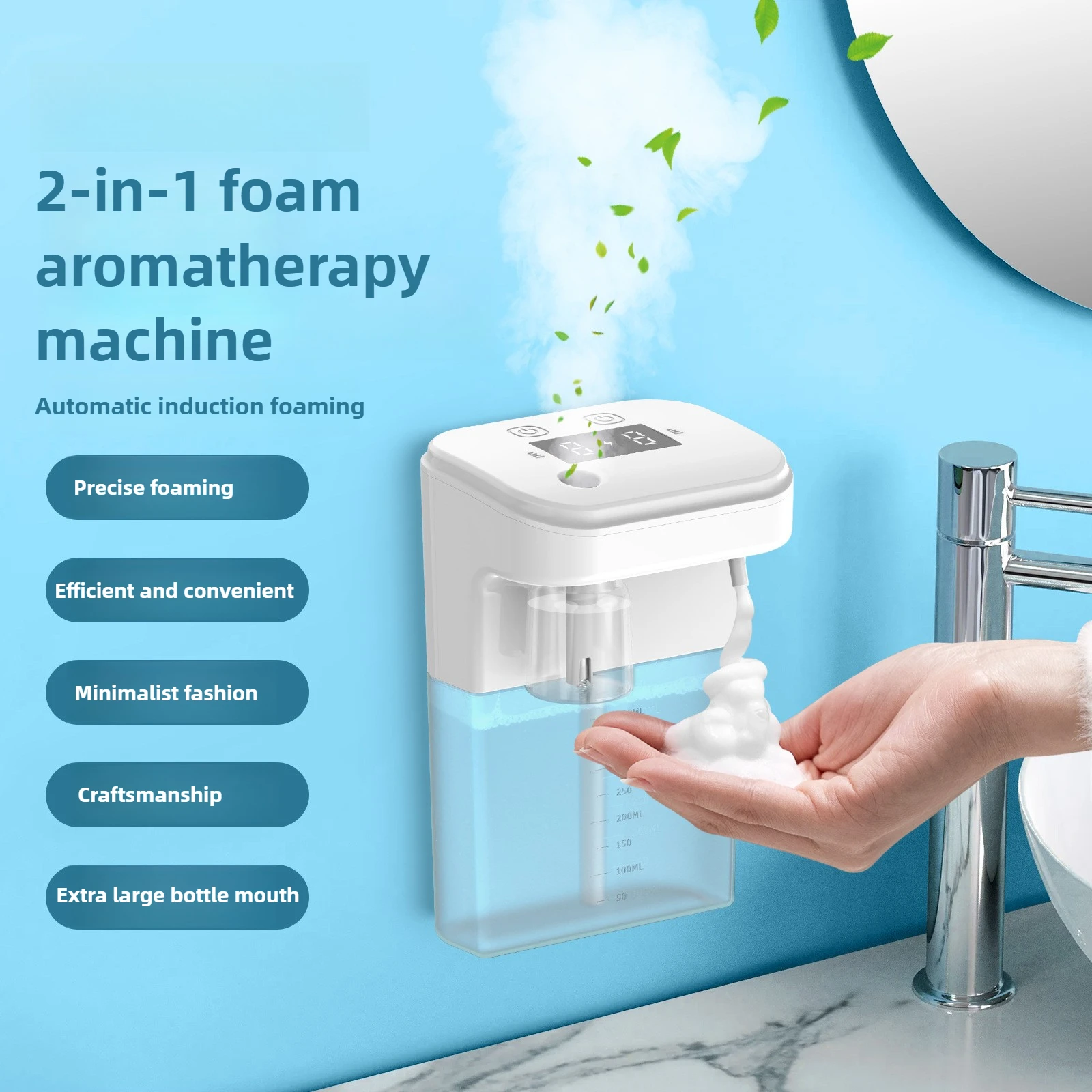 

Automatic Soap Dispenser Foam Dispenser 2-in-1 Aromatherapy Machine Infrared Induction Bubble Hand Sanitizer Fragrance Diffuser