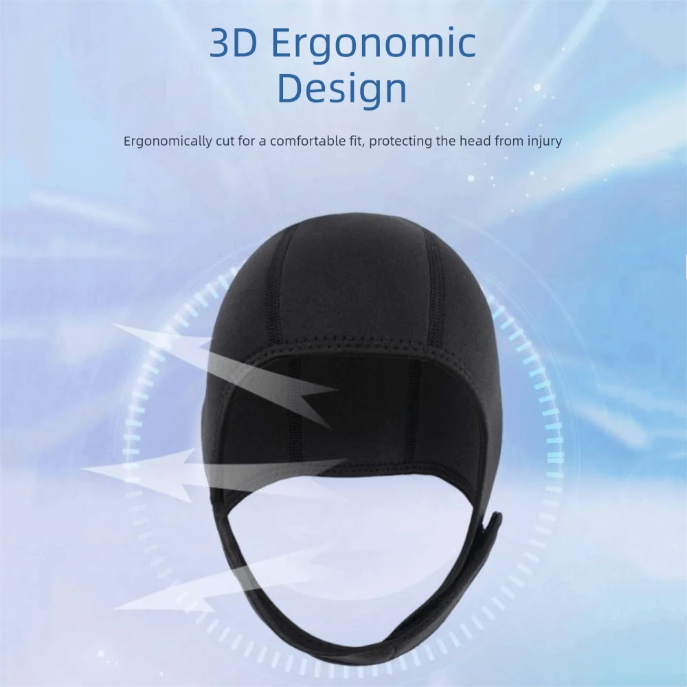 Water Sports Neoprene Diving Hood Waterproof Stretchable Swimming Cap With Chin Straps Wetsuit Hood Surf Diving Cap Kitesurf