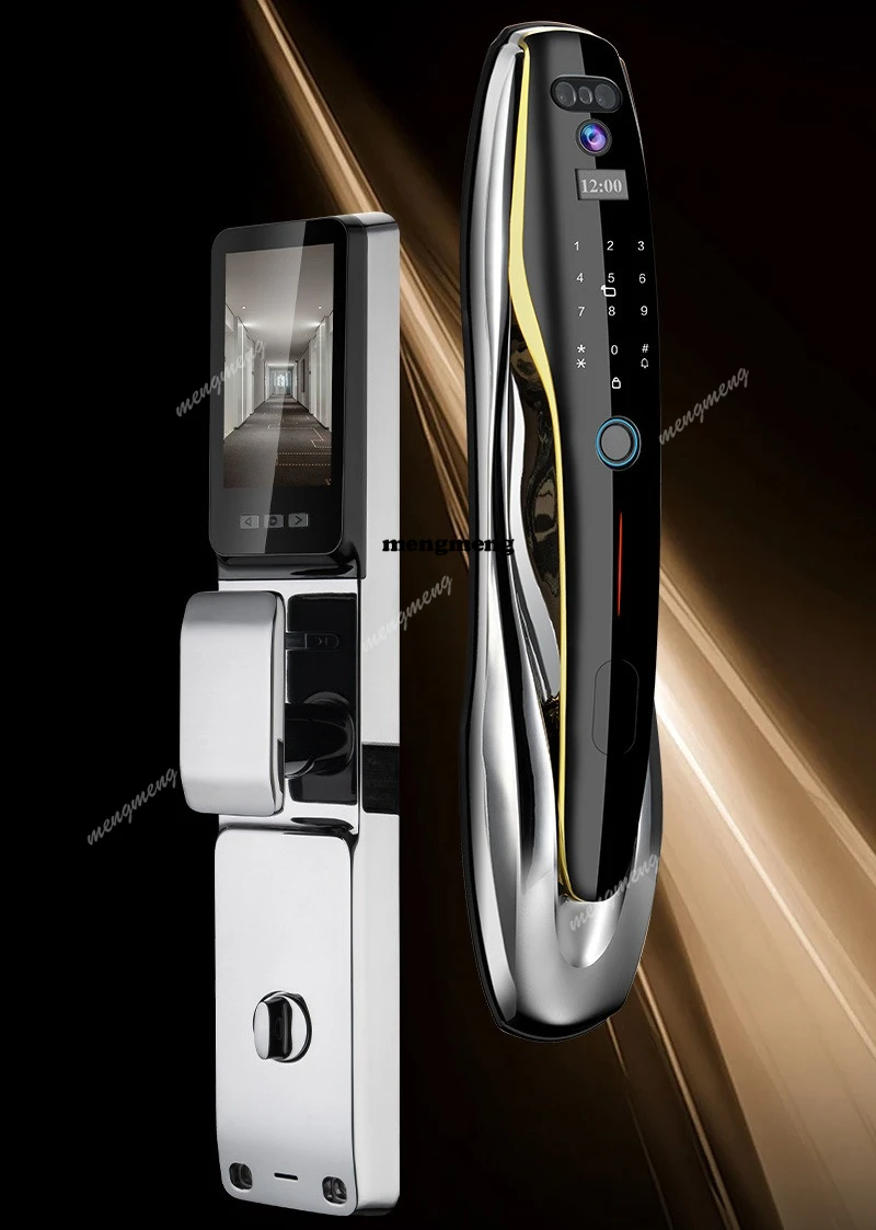 

Умный замок с камерой видеонаблюдения, распознаванием отпечатков пальцев и лиц, и вводом пароля.