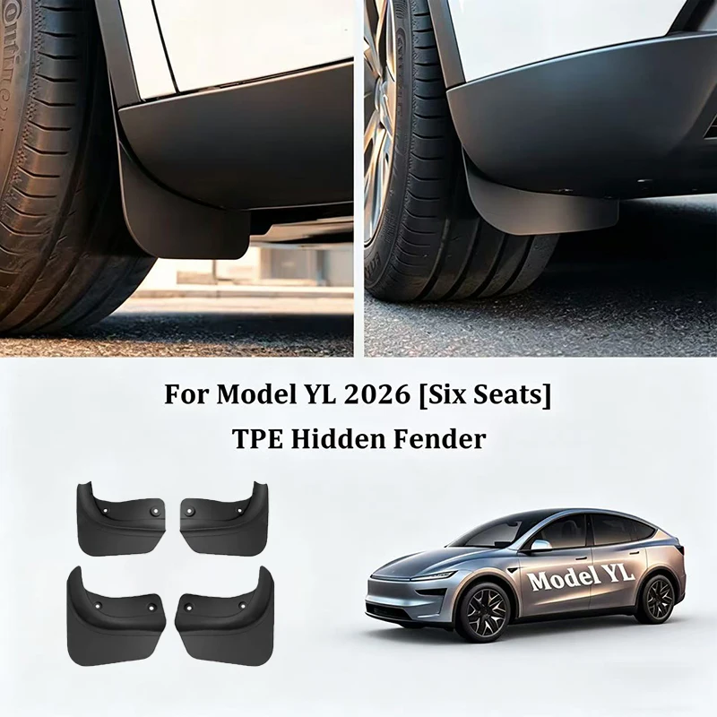 

Mudguards For Tesla New Model YL 2026 6-Seater TPE Front Rear Wheel Mud Flaps No Drilling All Weather Anti-Snow Anti-Sand Guard