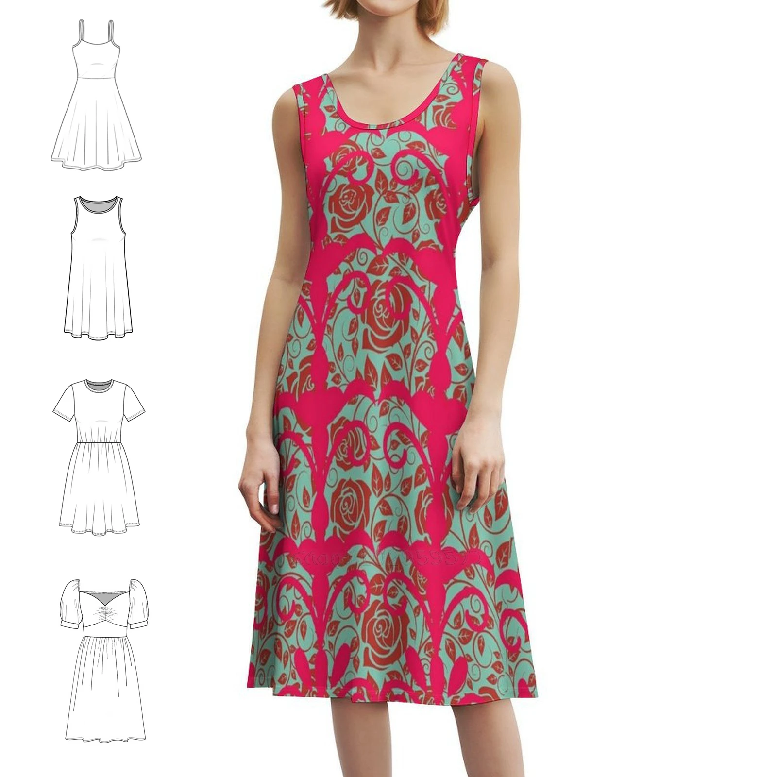 Floral Pattern Boho Chic Dress Elegant Fashion Beach Wedding Party Gown Flower Floral Pattern Flora Traditional Women's Clothing