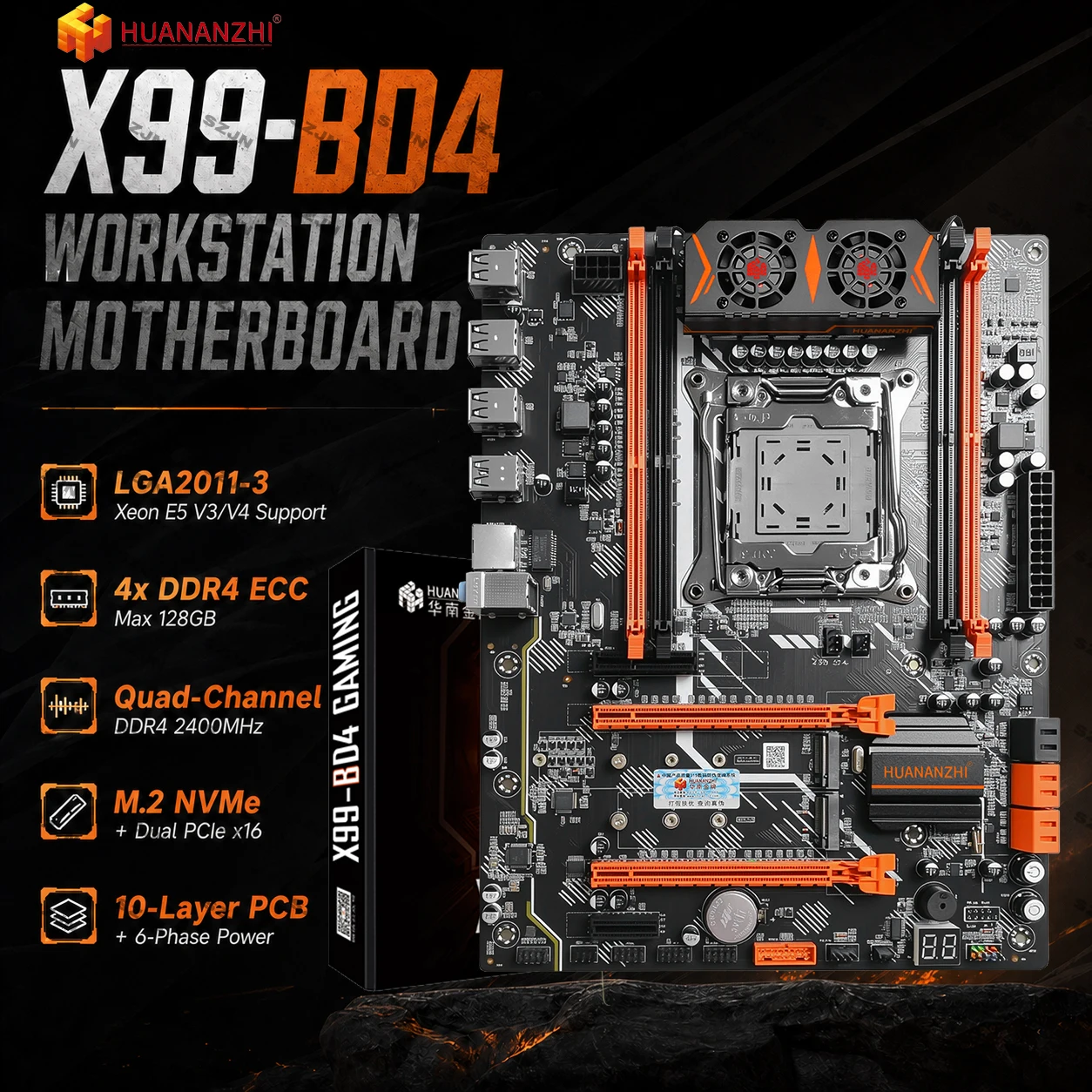 Server Memory Ddr4 - لوحة أم HUANANZHI X99-BD4 X99 مع