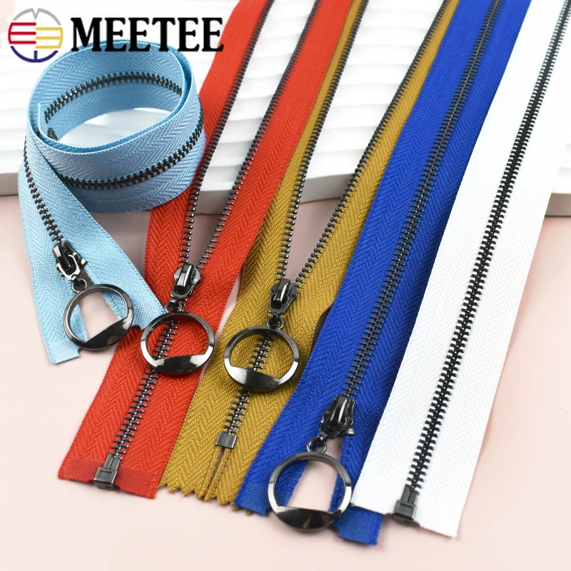 

3/5Pcs 3# 15-70cm Metal Zipper Close/Open End Sewing Zippers Ring Puller Zip Closures for Bags Wallet Decoration Zips Repair Kit