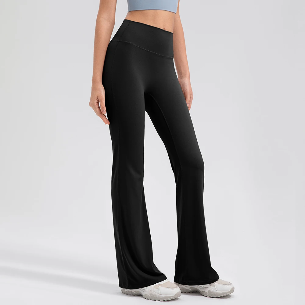 Pantaloni da Yoga svasati a vita alta tinta unita palestra Fitness donna Butt Lifting sport Leggings da Yoga svasati