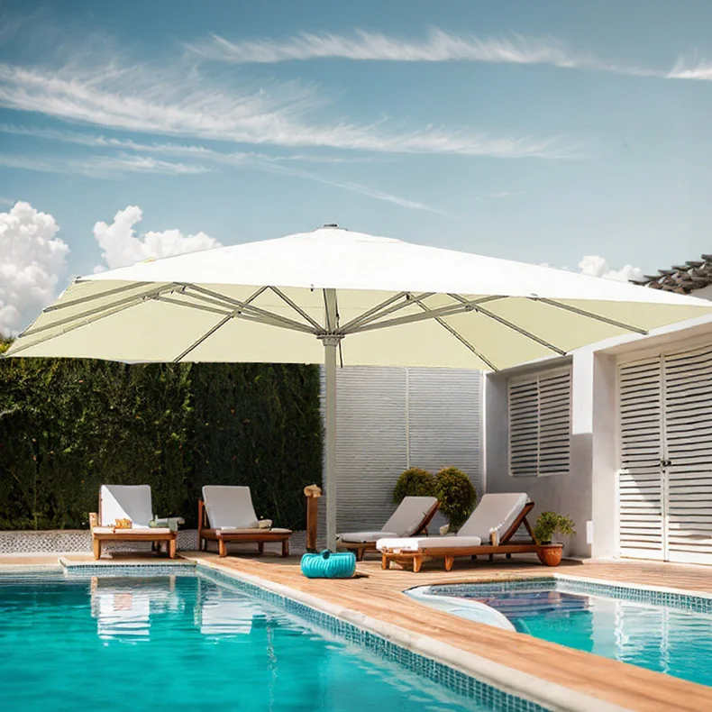 FEAMONT 3x3m Beach Umbrella Waterproof Sunshade & Durable Aluminum Alloy for Outdoor Terraces Hotels Backyards & Events