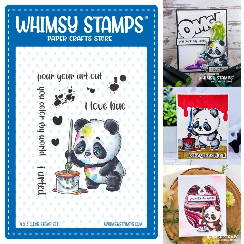 NEW Panda Painter Clear Stamps DIY scrapbooking craft supplies stamp photo album card making