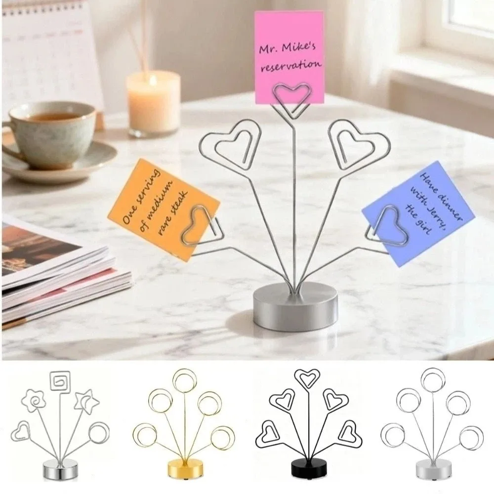 New Multifunctional Note Clips Creative Design Stable Photo Stand Portable Business Card Holder Office Decoration