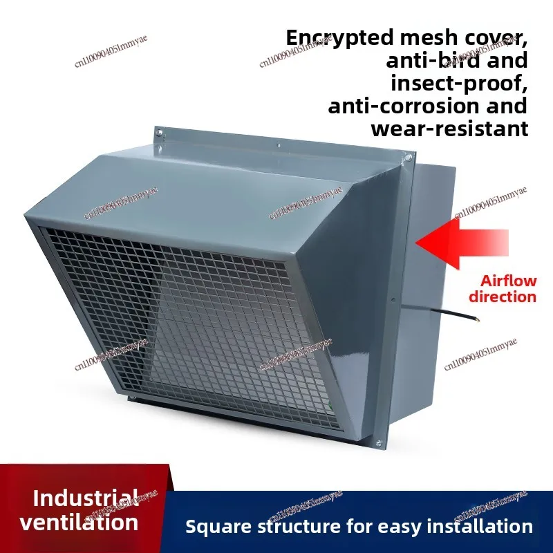 Side wall square axial flow fan 220v low noise high power industrial wall exhaust fan