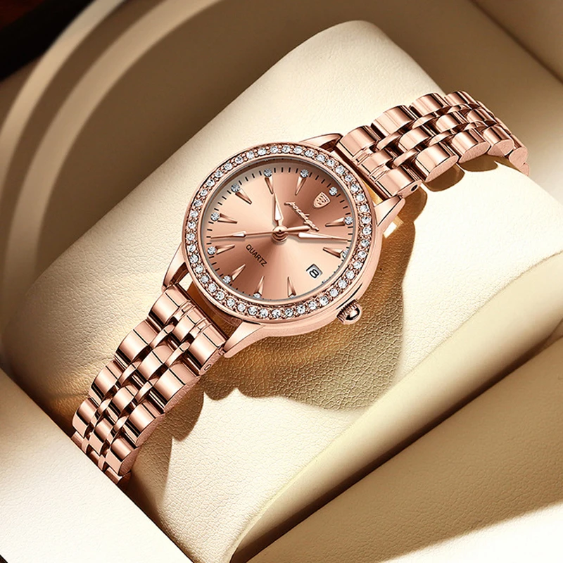 POEDAGAR Brand 2023 Women Quartz Watch Luxury Stainless Steel Mesh Rose Gold Simple Waterproof Luminous Elegant Ladies Watches