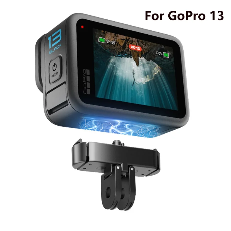 Base magnétique en métal à dégagement rapide pour GoPro 13, support d'adaptateur noir, caméra de sport pour GoPro Hero 13, accessoires de caméra