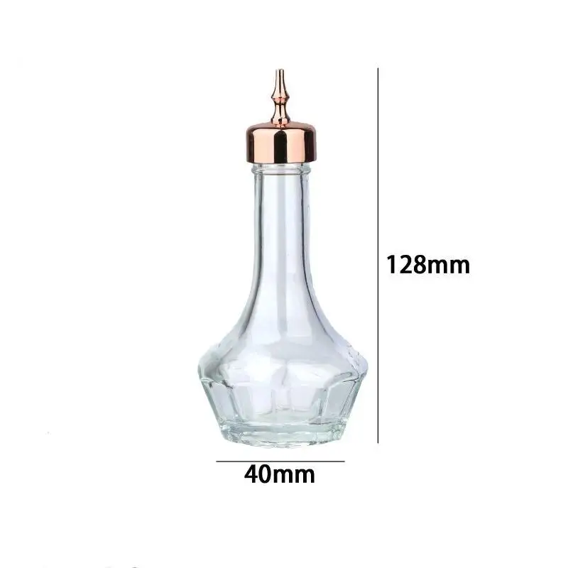 1Pcs Bitters Bottle With Spout 50ml Elegant Glass Bottle Professional Bar Tool For Crafting Cocktails Home Or Bar
