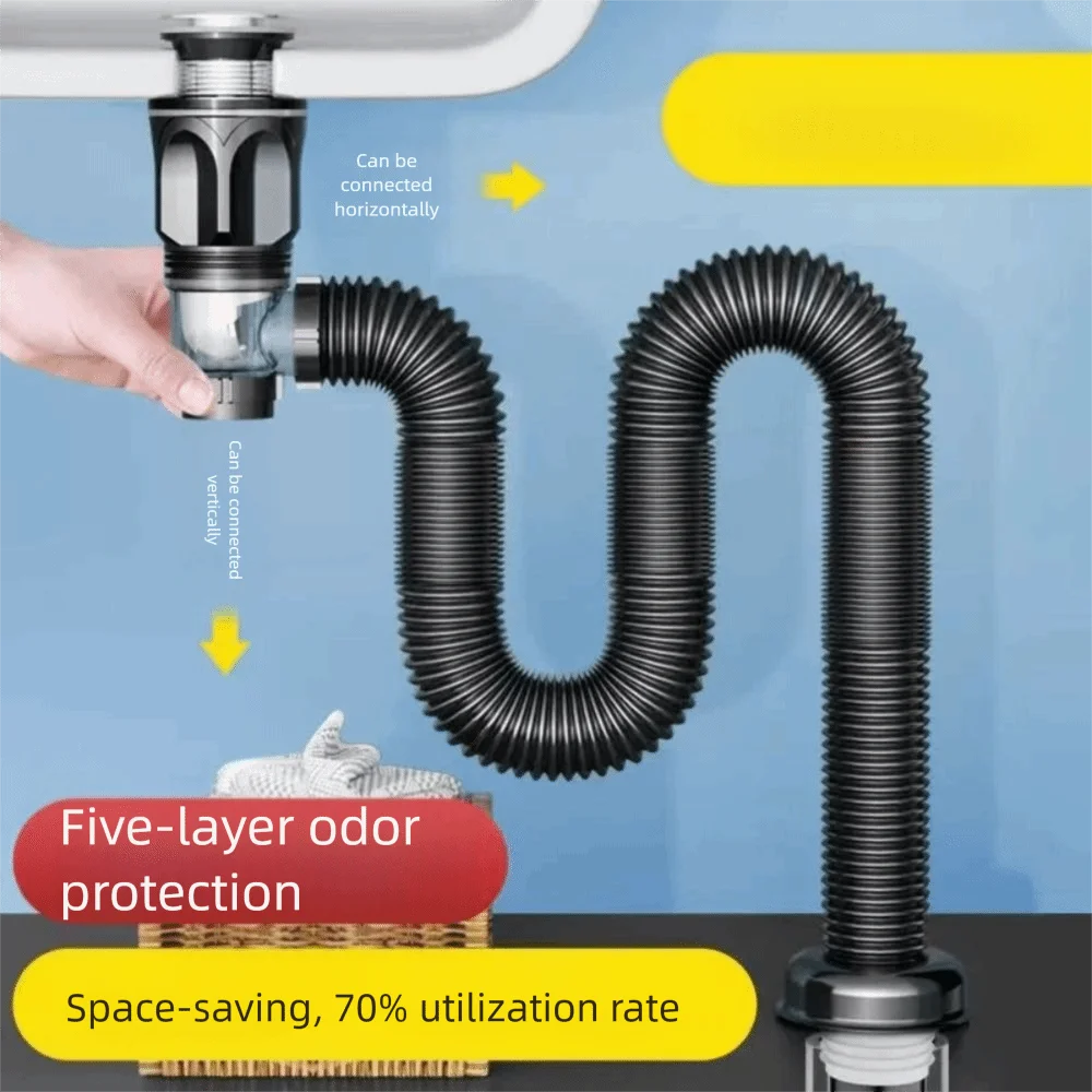 

Слив для раковины с защитой от запаха, горизонтальный и вертикальный дренаж двойного назначения, сливная пробка для ручной раковины, аксессуары для ванной комнаты